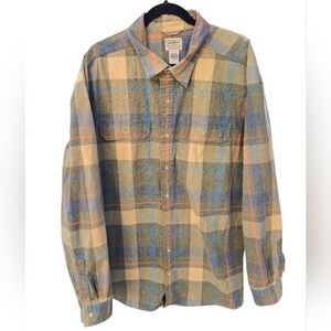 LL Bean Plaid Traditional Fit Ling Sleeve Button Down Shirt XXLT  Style 286411